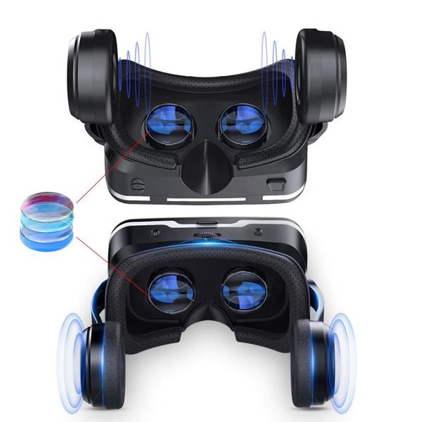 Zestaw Okulary gogle 3D Shinecon VR 10 2019 + Słuchawki + Gamepad - do smartfona