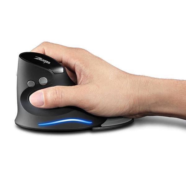 Myszka pionowa ergonomiczna do komputera bezprzewodowa Zelotes F17 2400DPI