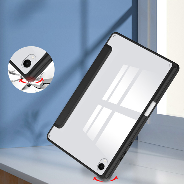 Etui Clear Pencil do Samsung Galaxy Tab S11 11 SM SMX736 z klapką, czarne - ochronne
