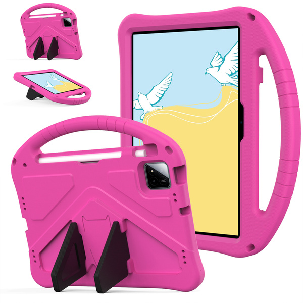 Etui FunColor do Xiaomi Pad 7 / Pad 7 Pro 11.2 pancerne / Xiaomi Pad 7 Pro, różowe - ochronne z podstawką