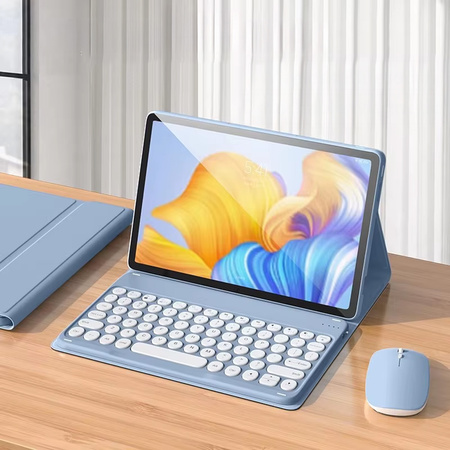 Etui z magnetyczną klawiaturą Bluetooth do Xiaomi Redmi Pad SE 8.7 2024, niebieskie
