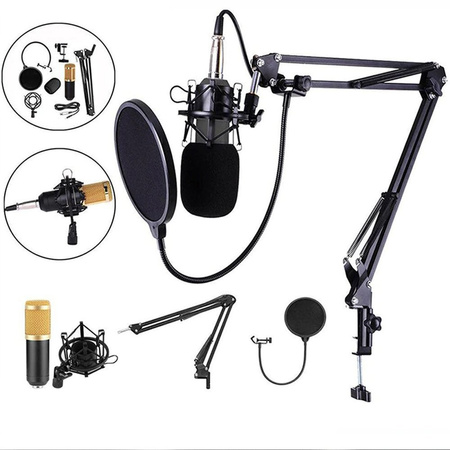 Mikrofon studyjny Sodial V8x Pro KIT z mikserem kartą dźwiękową Bluetooth do karaoke i streamingu
