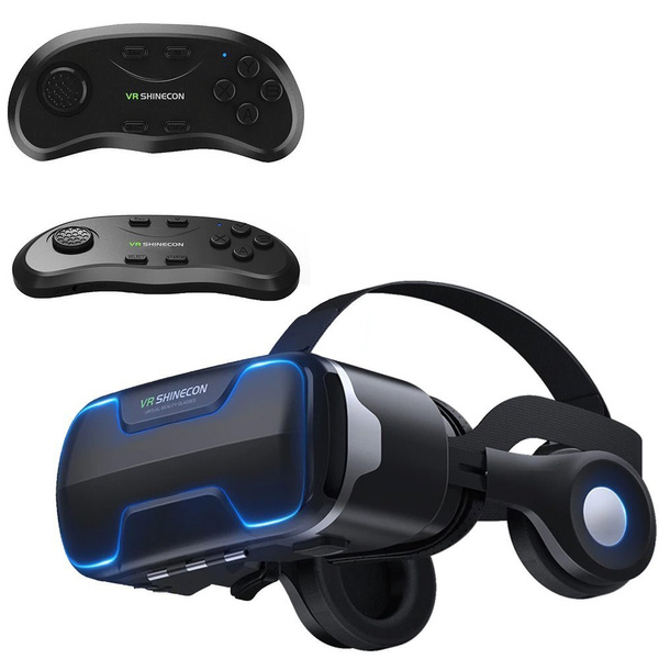 Zestaw Okulary 3D VR Shinecon G02ED + Gamepad - do smartfona na filmy, gry i VR