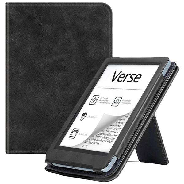 Etui Strap z uchwytem do PocketBook Verse / Verse Pro 629 634, czarne - ochronne z podstawką
