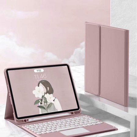 Etui z klawiaturą do Apple iPad Air 13 M2 2024 M3 2025 Gen 6 7 / iPad Air 13 Gen. 6 A2898, różowe - ochronne