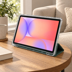 Etui Trifold do Galaxy Tab S10 Lite 10.9/ S10 FE/ S9 FE/ S9/ S8 z miejscem na rysik - zielone