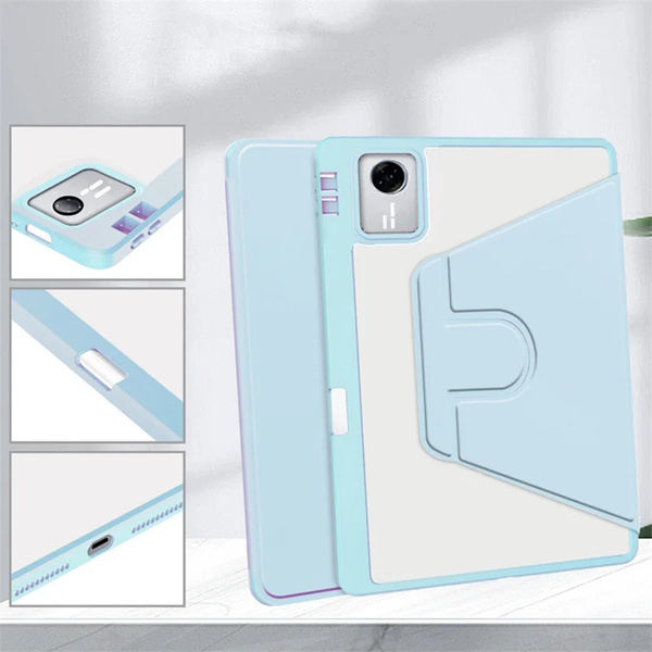 Etui Obrotowe Clear do Lenovo Idea Tab 11 2025, niebieskie - ochronne z podstawką