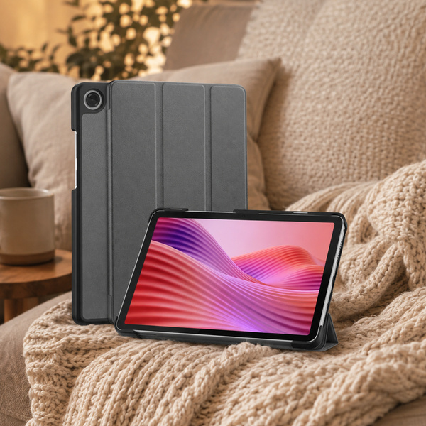Etui Smart do Lenovo Tab One 8.7 2025 TB305FU TB305XU, ochronne z podstawką - szare