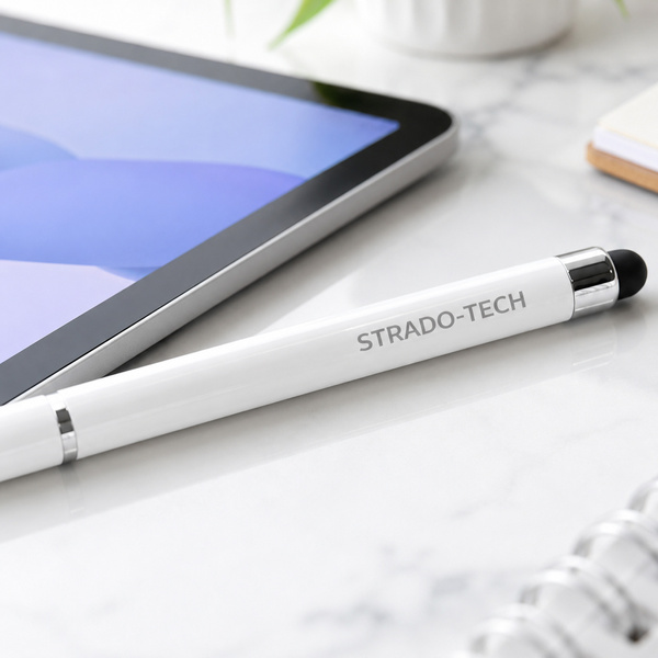 Precyzyjny rysik stylus pen do tabletu telefonu, dwustronny, biały