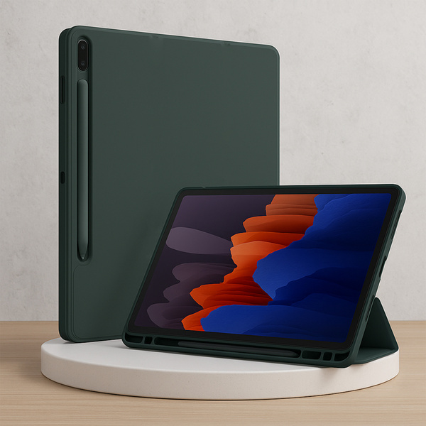 Etui Smart z uchwytem rysik do Samsung Galaxy Tab S9 / S9 S10, zielone - ochronne z podstawką