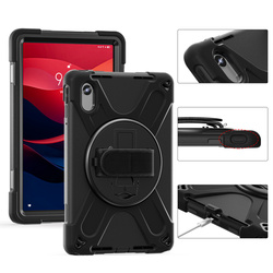 Etui Shockproof z uchwytem do Lenovo Tab M11 10.95, czarne - ochronne z podstawką, dostęp do portów i przycisków
