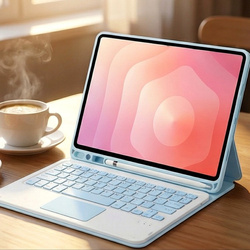 Etui z klawiaturą Bluetooth do Samsung Galaxy Tab A11+ Plus, niebieskie - ochronne z podstawką