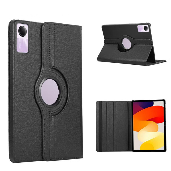 Etui Obrotowe 360 do Xiaomi Redmi Pad SE 2023 11, czarne - ochronne z podstawką, dostęp do portów i przycisków