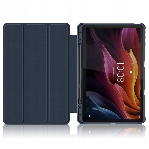 Etui z klapką Clear do Lenovo Tab K11 Plus 11.45 / Lenovo K11 Plus, granatowe - ochronne z podstawką