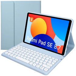 Etui z magnetyczną klawiaturą Bluetooth do Xiaomi Redmi Pad SE 8.7 2024, niebieskie