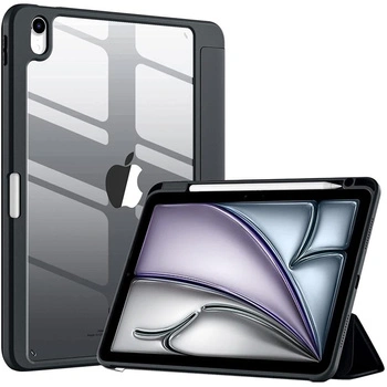 Etui Crystal Pencil do iPad Air 11 6 Gen M2 2024 / 7 Gen M3 2025 / iPad Air 11 Gen. 6 A2902 A2899 A2900, czarne - ochronne