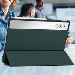 Etui Smart do Lenovo Yoga Tab Plus 12.7 2025 z klapką i podstawką - zielone