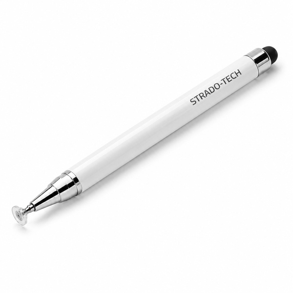 Precyzyjny rysik stylus pen do tabletu telefonu, dwustronny, biały