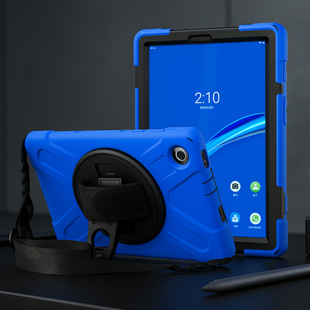 Etui Armor Strap z paskiem do Lenovo Tab M11 10.95 TB330FU TB330XU TB331FC, granatowe