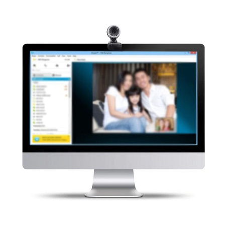 Kamera internetowa mikrofon do lekcji pracy video PC laptop A860 z uchwytem, czarna