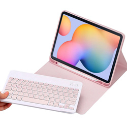 Etui z klawiaturą Bluetooth do Galaxy Tab S6 Lite 10, różowe - ochronne z podstawką
