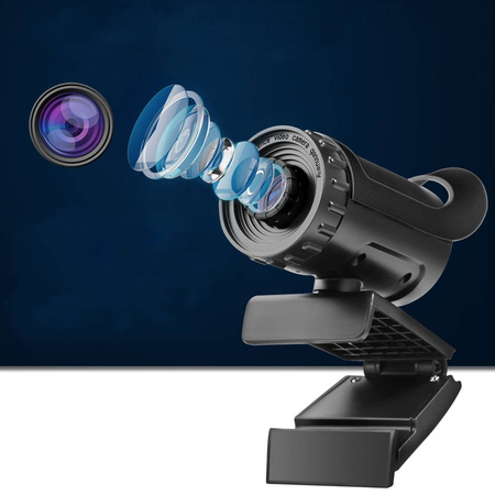 Kamera internetowa mikrofon do lekcji pracy video PC laptop 8804 z uchwytem