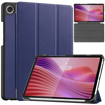 Etui Smart do Lenovo Tab One 8.7 2025 TB305FU TB305XU, ochronne z podstawką - granatowe