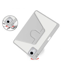 Etui Obrotowe Clear do Lenovo Idea Tab 11 2025, szare - ochronne z podstawką
