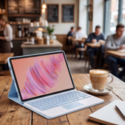 Etui z klawiaturą do Lenovo Tab Plus 11.5 - ochronne z podstawką, dostęp do portów i przycisków