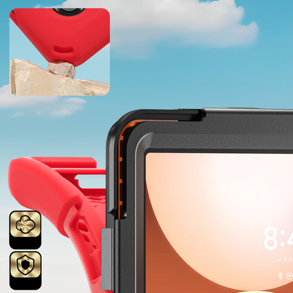 Etui do Samsung Galaxy Tab A11 Plus 10.9 2025 / A9 Plus - Pancerne z szybką, uchwytem i paskiem