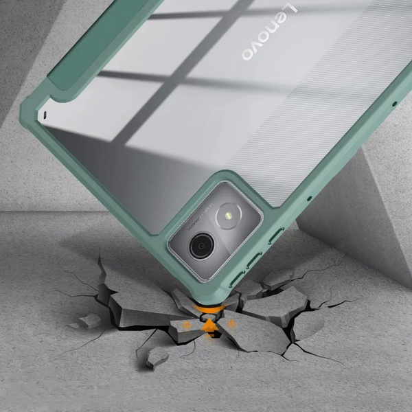 Etui z klapką Clear do Lenovo Tab K11 Plus 11.45 / Lenovo K11 Plus, zielone - ochronne z podstawką