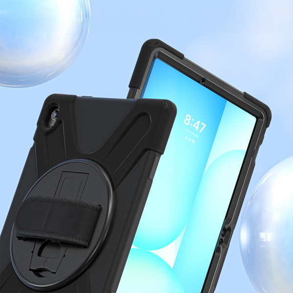 Etui do Samsung Galaxy Tab S10 FE Plus / S10 FE+ 13.1 Pancerne z szybką, uchwytem i paskiem