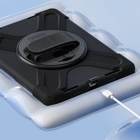 Etui Shockproof z uchwytem do Apple iPad 10.9 2022/11 A16 2025, czarne