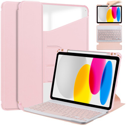 Etui 360 i KLAWIATURA do Apple iPad 10.9 2022 Gen. 10 / 11 2025 A16 Gen. 11, różowe