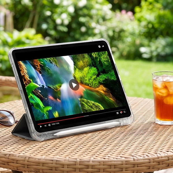 Etui do Xiaomi Redmi Pad 2 11 2025 - przezroczyste z miejscem na rysik i podstawką, czarne