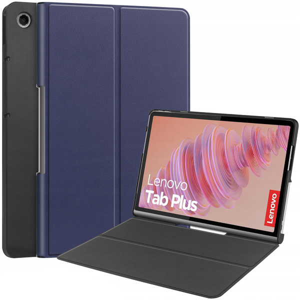 Etui Smart z klapką do Lenovo Tab Plus 11, granatowe - ochronne z podstawką