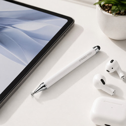 Precyzyjny rysik stylus pen do tabletu telefonu, dwustronny, biały