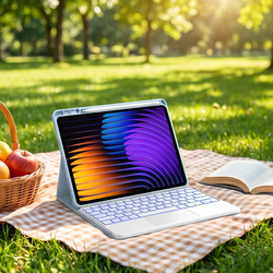 Etui z klawiaturą do Xiaomi Pad 7 / Pad 7 Pro 11.2 na rysik / Xiaomi Pad 7 Pro, niebieskie - ochronne z podstawką