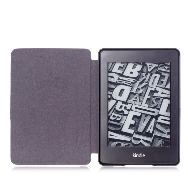 Etui Slim cover do Kindle Paperwhite 4, czarne - ochronne z podstawką, dostęp do portów i przycisków
