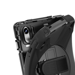 Etui Shockproof z uchwytem do Lenovo Tab M11 10.95, czarne - ochronne z podstawką, dostęp do portów i przycisków