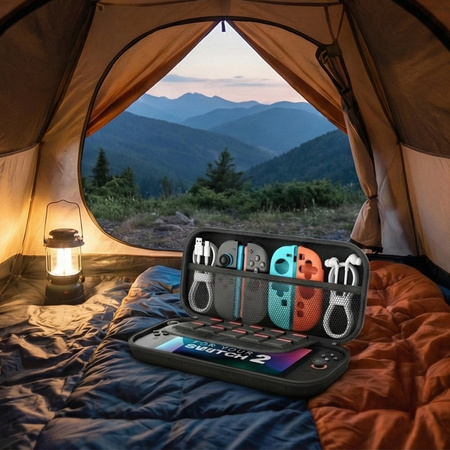 Etui do Nintendo Switch 2 2025 WZMOCNIONE ochronne pokrowiec do konsoli, czarne