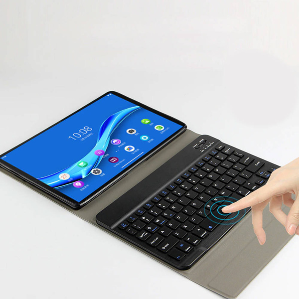 Etui z klawiaturą Bluetooth do Realme Pad 10.4 kabel / Pad 10.4, czarne - ochronne z podstawką