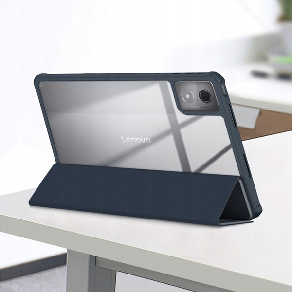 Etui z klapką Clear do Lenovo Tab K11 Plus 11.45 / Lenovo K11 Plus, granatowe - ochronne z podstawką