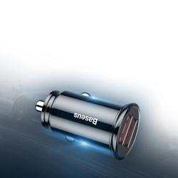 Baseus Circular inteligentna ładowarka samochodowa 2x USB QC3.0 Quick Charge 3.0 Scp Afc 30W