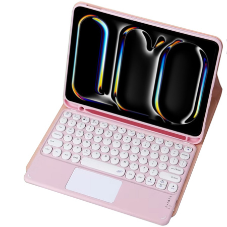 Etui z klawiaturą do iPad Pro 11 Gen 5 M4 2024 / A2836 A2837 A300, różowe - ochronne z podstawką