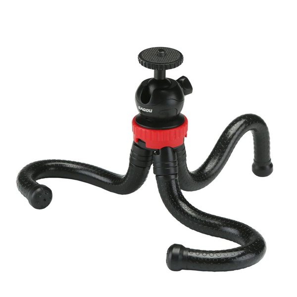 Uniwersalny elastyczny statyw tripod na telefon aparat GoPro gwint 1 / 4, czarny