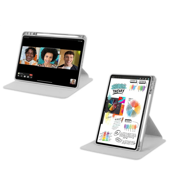 Etui Obrotowe Clear do Lenovo Idea Tab 11 2025, szare - ochronne z podstawką