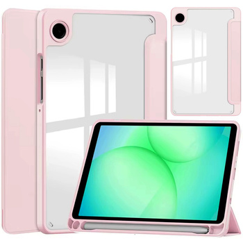 Etui Clear Pencil do Galaxy Tab A11 X135/ X133 A9 SM-X110/ SM-X115, uchwyt na rysik, różowe