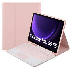 Etui z klawiaturą Bluetooth touchpad do Galaxy Tab S9 FE/ S10 FE SM-X510, różowe