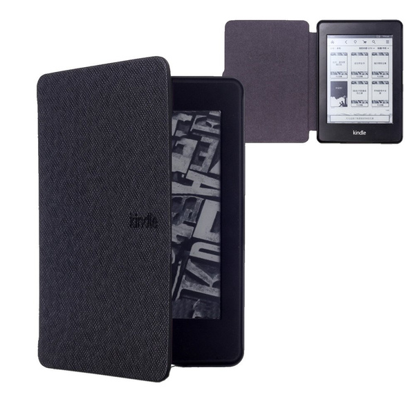 Etui Slim cover do Kindle Paperwhite 4, czarne - ochronne z podstawką, dostęp do portów i przycisków
